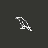 corbeau ligne art. Facile minimaliste logo conception inspiration. vecteur illustration.