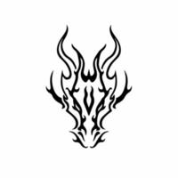 tribal dragon tête logo. tatouage conception. pochoir vecteur illustration