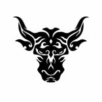 tribal taureau tête logo. tatouage conception. pochoir vecteur illustration