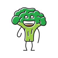 personnage brocoli Couleur icône vecteur illustration