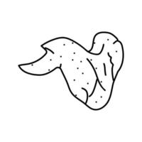 aile poulet frit ligne icône vecteur illustration