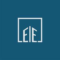 ee initiale monogramme logo réel biens dans rectangle style conception vecteur