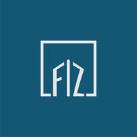 fz initiale monogramme logo réel biens dans rectangle style conception vecteur