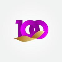 100 ans anniversaire violet célébration vector illustration de conception de modèle