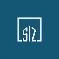 sz initiale monogramme logo réel biens dans rectangle style conception vecteur