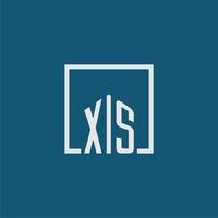 xs initiale monogramme logo réel biens dans rectangle style conception vecteur
