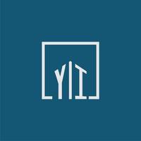 yi initiale monogramme logo réel biens dans rectangle style conception vecteur