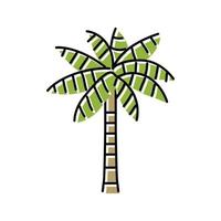 noix de coco paume arbre Couleur icône vecteur illustration