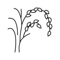 riz plante en bonne santé ligne icône vecteur illustration