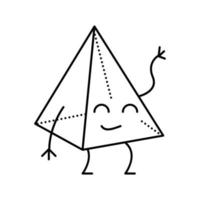 pyramide géométrique forme personnage ligne icône vecteur illustration