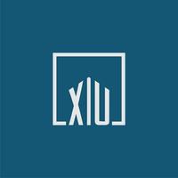 xu initiale monogramme logo réel biens dans rectangle style conception vecteur