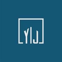 yj initiale monogramme logo réel biens dans rectangle style conception vecteur