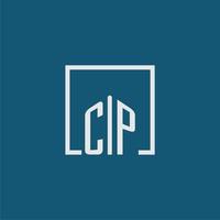 cp initiale monogramme logo réel biens dans rectangle style conception vecteur