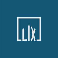 lx initiale monogramme logo réel biens dans rectangle style conception vecteur