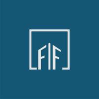 ff initiale monogramme logo réel biens dans rectangle style conception vecteur