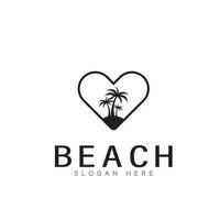 plage été logo vecteur illustration