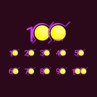 100 ans anniversaire célébration cercle violet vector illustration de conception de modèle