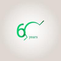 60 ans anniversaire célébration ligne verte vector illustration de conception de modèle