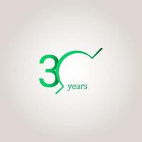 30 ans anniversaire célébration ligne verte vector illustration de conception de modèle
