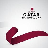 illustration de conception de modèle de vecteur de célébration de la fête nationale du qatar heureux