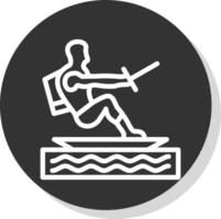 conception d'icône vectorielle de ski nautique vecteur