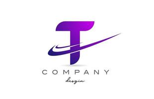 t violet alphabet lettre logo avec double virgule. entreprise Créatif modèle conception pour affaires et entreprise vecteur