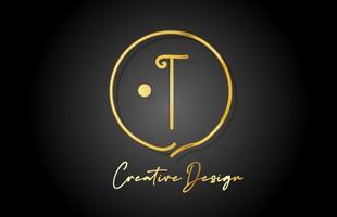 t or Jaune alphabet lettre logo icône conception avec luxe ancien style. d'or Créatif modèle pour entreprise et affaires vecteur