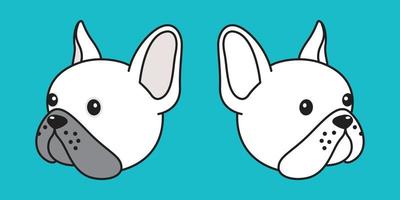 chien vecteur français bouledogue icône logo tête illustration personnage dessin animé