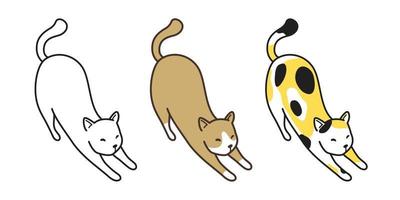 chat vecteur icône logo calicot dessin animé illustration personnage griffonnage