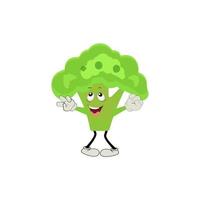 brocoli mascotte dessin animé dans vecteur. mignonne content souriant brocoli légume ensemble collection. vecteur plat dessin animé personnage illustration icône conception. contenu, content, vert sourire, de bonne humeur visage émotion.