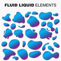 ensemble de vecteurs de forme fluide. liquide dégradé avec des couleurs néon vecteur