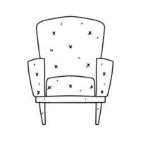 mignonne fauteuil dans main tiré griffonnage style. vecteur illustration pour cartes, affiches, autocollants et professionnel conception.