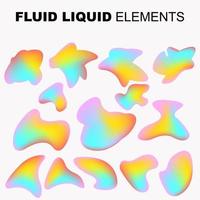 ensemble de vecteurs de forme fluide. liquide dégradé avec des couleurs néon vecteur