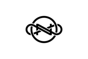 noir blanc cercle infini lettre n logo vecteur