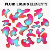 ensemble de vecteurs de forme fluide. liquide dégradé avec des couleurs néon vecteur