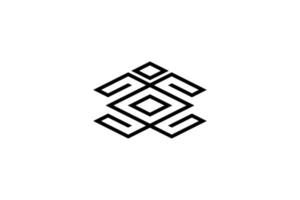 noir blanc géométrique ligne logo vecteur