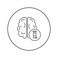 cerveau linéaire icône. médecine, neurologie vecteur