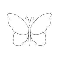 main tiré papillon illustration. isolé sur blanc Contexte vecteur