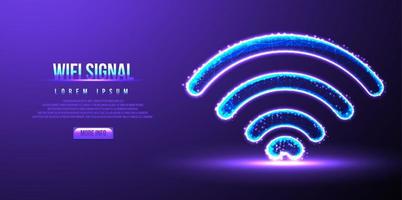 signal wifi, illustration vectorielle low poly wireframe