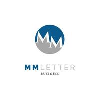 initiale lettre mm icône logo conception modèle vecteur