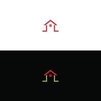 logo vectoriel de toit immobilier avec l image de modèle d'icône de logo de maison de conception de lettre photo stock
