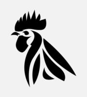 silhouette de une coq affronter. logo icône. tribal tatouage vecteur. animal, décoration, ornement. adapté pour imprimer, autocollant, affiche, et plus. vecteur illustration.