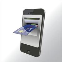 mobile bancaire crédit carte mobile téléphone automatique caissier machine, numérique téléphone, gadget, électronique