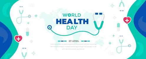 monde santé journée Contexte conception modèle. monde santé journée est une global santé conscience journée célèbre chaque année sur 7e avril. monde santé journée bannière conception modèle. vecteur