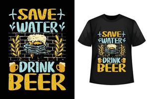 enregistrer l'eau boisson Bière - Bière T-shirt conception modèle. vecteur