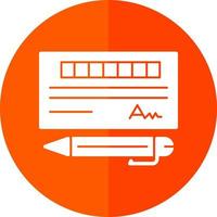 conception d'icône de vecteur de chèque bancaire