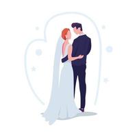 conception de vecteur plat illustration couple mariage