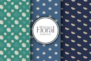 collection de floral motifs sur une foncé Contexte vecteur