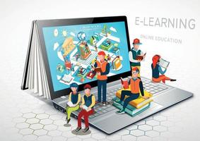 portable comme une livre. le concept de apprentissage. en ligne éducation. vecteur illustration