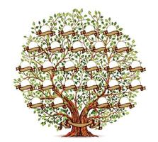 famille arbre modèle ancien vecteur illustration